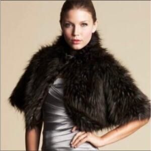 Bebe Faux Fur Brown Cape Capelet Wrap Size Small/Medium